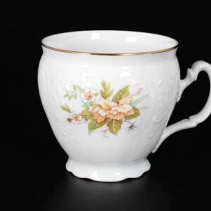 Бернадотт Зеленый цветок Набор чайных чашек бочка 240 мл (6 шт) farforhouse