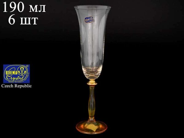 SATIN GRACE ANGELA Набор фужеров для шампанского Bohemia Crystal  190 мл (6 шт) farforhouse
