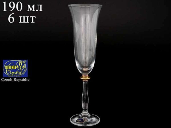 SATIN GRACE ANGELA 20754 Набор фужеров для шампанского Bohemia Crystal 190 мл (6 шт) farforhouse