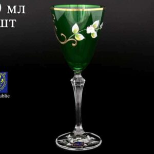 EXCLUSIVE V0014 Набор зеленых бокалов для вина Bohemia Crystal 250 мл (6 шт) farforhouse