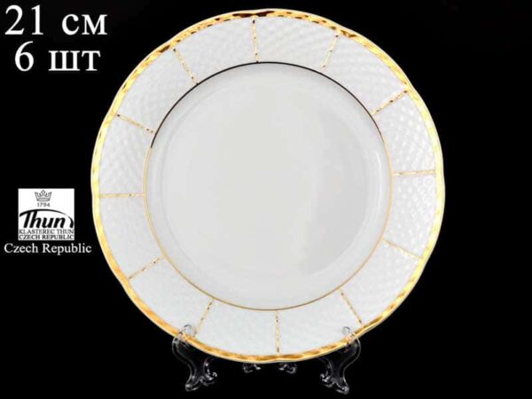 Менуэт Отводка золото Набор тарелок Thun 21 см (6 шт) farforhouse