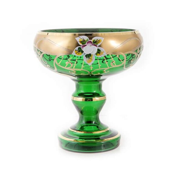 Лепка зеленая 6333 Ваза для конфет на ножке U. Glass 15 см farforhouse