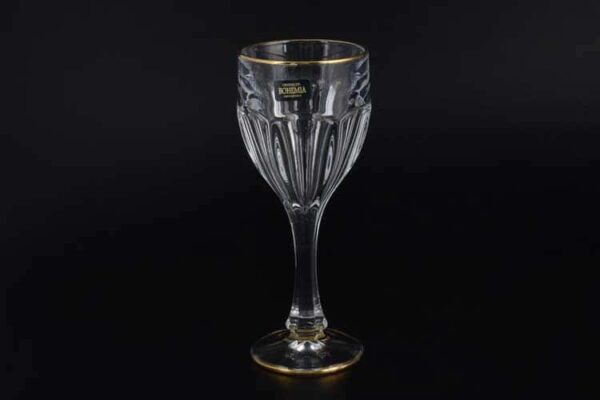 Сафари Золотой ободок Набор бокалов для вина 290 мл Crystalite farforhouse