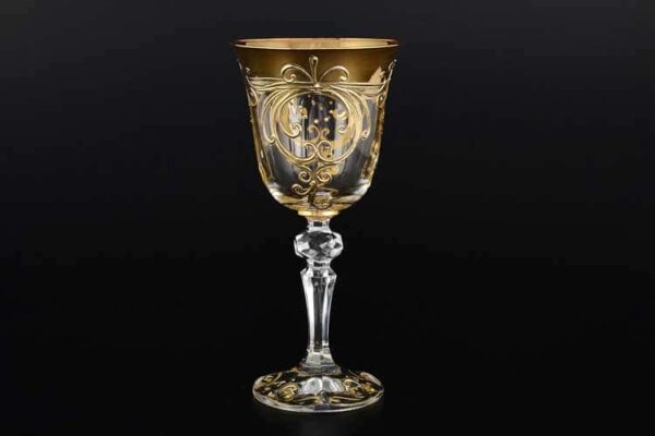 Золотой узор E-S Набор бокалов для вина 220 мл Bohemia Чехия farforhouse