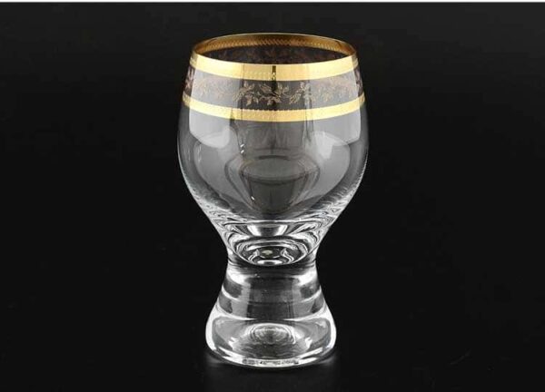 Джина Золотой узор Набор бокалов для вина 340 мл (6 шт) Bohemia Crystal farforhouse