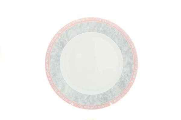 Яна Серый мрамор с розовым кантом Блюдо круглое 30 см Thun farforhouse