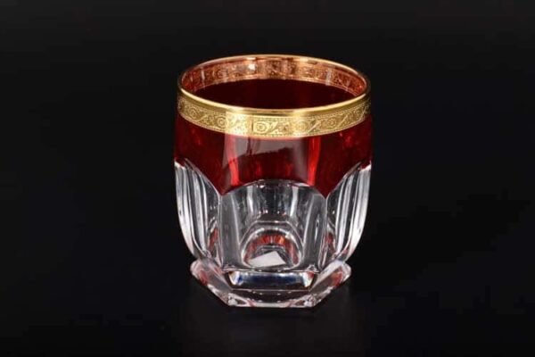 Сафари красный BOHEMIA GOLD Набор стаканов для виски 250 мл farforhouse