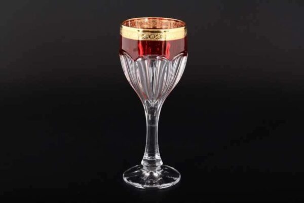 САФАРИ красный Набор бокалов для вина Bohemia Gold 290 мл farforhouse
