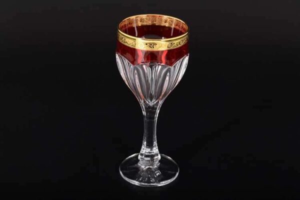 Сафари красный BOHEMIA GOLD Набор бокалов для вина (6 шт) farforhouse