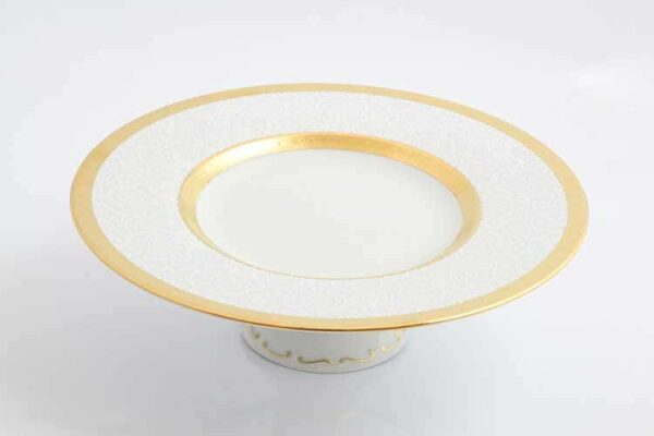 Constanza Diamond White Gold Тарелка для торта 32 см на ножке Falken farforhouse