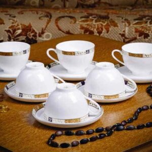 Золотая веточка Костяной фарфор АККУ набор чайных пар farforhouse