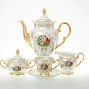 Мадонна Перламутр Кофейный сервиз на 6 персон 17 предметов Sterne porcelan farforhouse