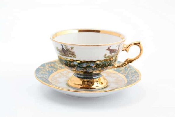 Охота Зеленая Набор чайных пар 220 мл Sterne porcelan (6 пар) farforhouse