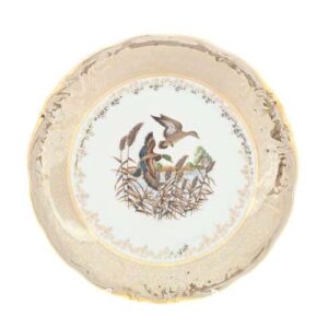 Охота Бежевая Блюдо круглое 30 см Sterne porcelan farforhouse