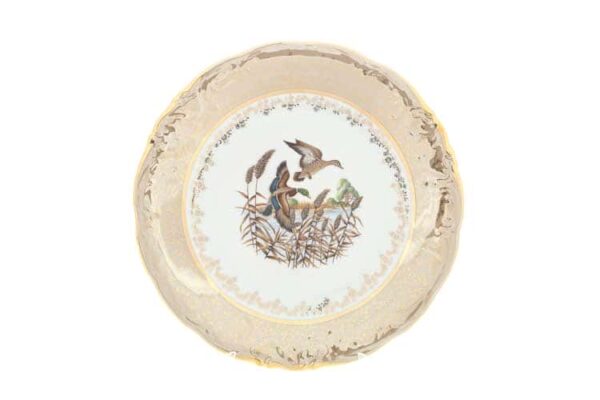 Охота Бежевая Блюдо круглое 30 см Sterne porcelan farforhouse