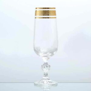 Клаудия Золото Набор фужеров для шампанского Bohemia Gold 180 мл (6 шт) farforhouse