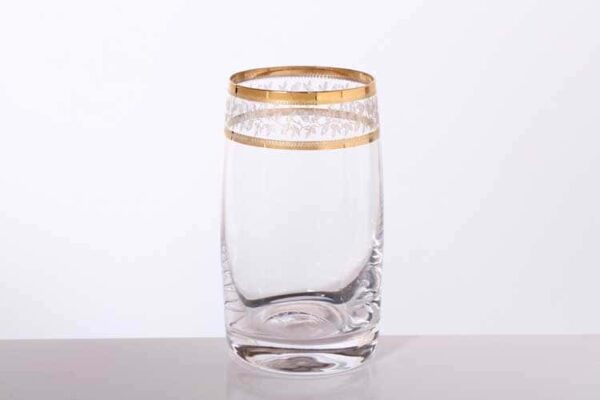 Идеал Золотой лист Набор стаканов для воды Bohemia Gold 230 мл farforhouse