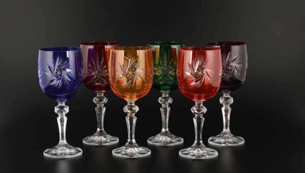 Цветной хрусталь Набор бокалов для вина 220 мл (6 шт) farforhouse