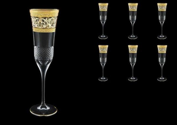 Fiesole Allegro Golden Light Decor Набор фужеров для шампанского 170 мл Astra Gold (6 шт) farforhouse