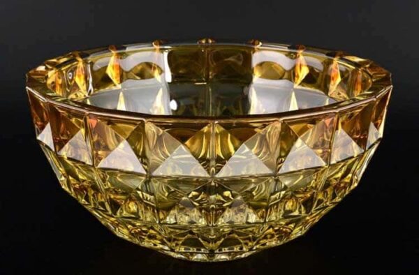 DIAMOND желтая Ваза для фруктов Crystalite Bohemia 28 см farforhouse