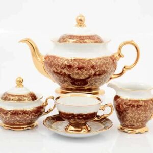 Красный лист Чайный сервиз на 6 персон 17 предметов Sterne porcelan farforhouse