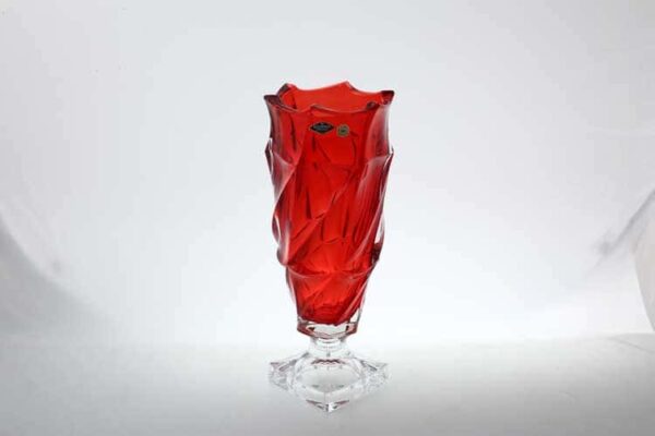 Фламенко красная Ваза для цветов на ножке Bohemia Treasury 38 см farforhouse