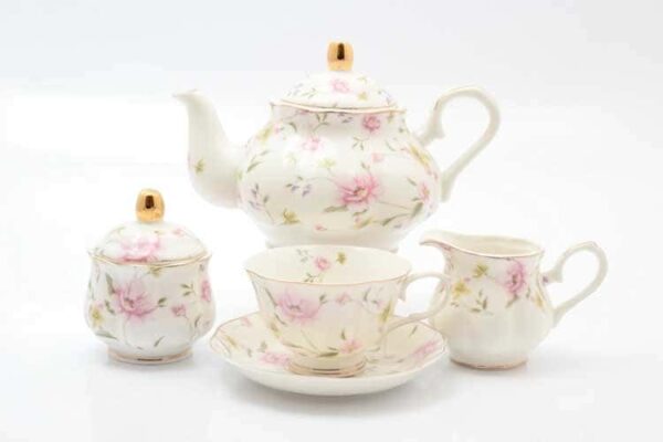 Розовые цветы Чайный сервиз 15 предметов Royal Classics farforhouse