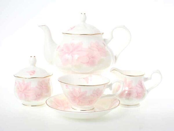 Розовые цветы Чайный сервиз на 6 персон 15 предметов Royal Classics farforhouse