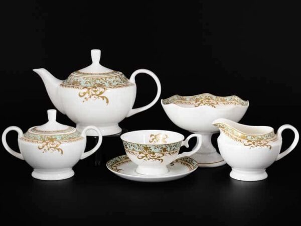 Золотой узор Чайный сервиз на 12 персон 28 предметов Royal Classics farforhouse