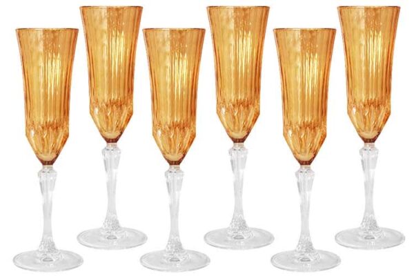 Адажио - янтарная Same Набор 6 бокалов для шампанского farforhouse