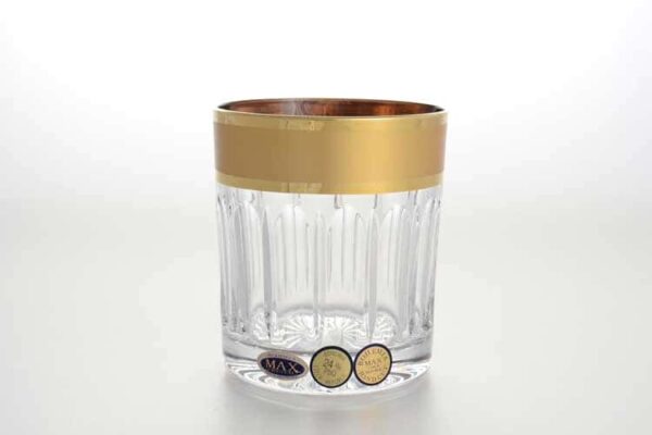 Набор стаканов для виски Max Crystal 320 мл хрусталь с золотом (6 шт) farforhouse