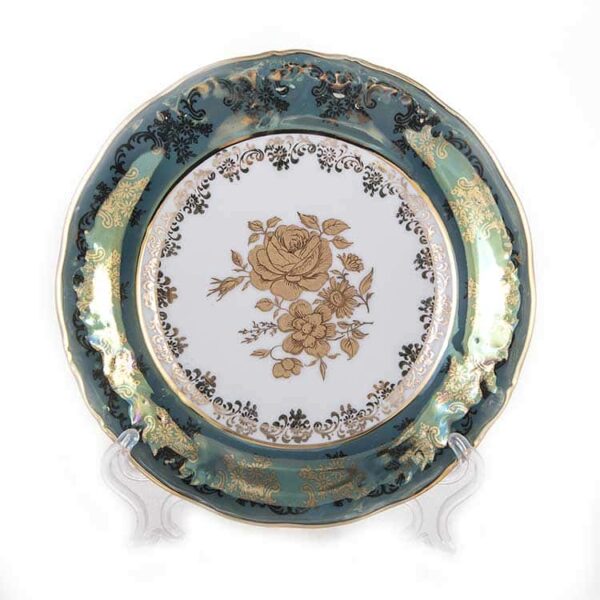 Набор тарелок Роза Зеленая Carlsbad 19 см.6 шт. farforhouse
