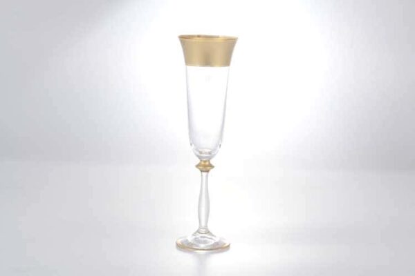 Набор фужеров для шампанского Анжела Матовая полоса AS Crystal 190 мл 6 шт. farforhouse