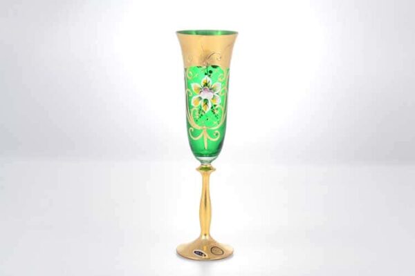 Анжела Star Crystal Набор бокалов для шампанского 190 мл зеленый farforhouse