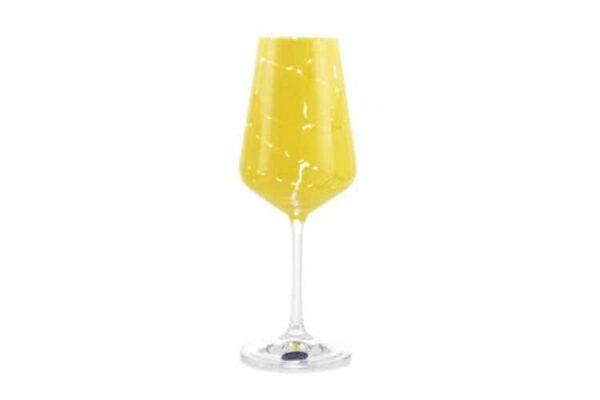 Sandra Набор бокалов для вина 350 мл Кристалекс (6 шт) желтые farforhouse