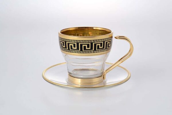 Набор кофейных пар Versace Gold Black Art Decor farforhouse