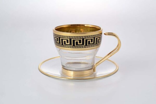 Набор чайных пар Art Decor Versace Gold Black 12 предметов farforhouse