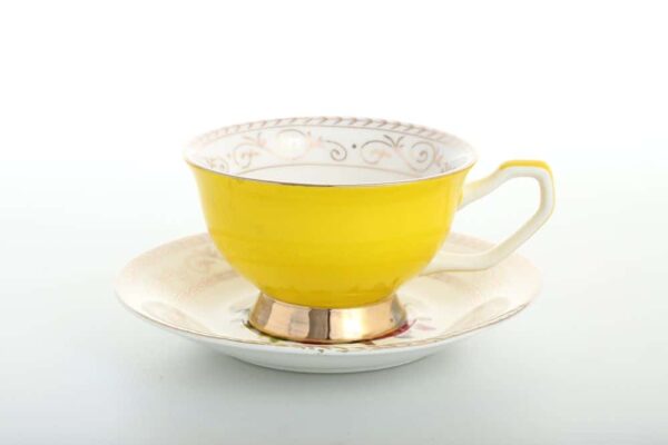Набор чайных пар 220мл Royal Classics желтый farforhouse