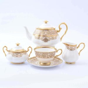 Чайный сервиз GOLDEN ROMANCE CREAM Gold Prouna на 6 персон 17 предметов farforhouse