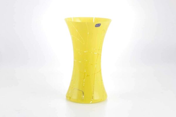 Ваза для цветов иксовка Crystalex Bohemia 25.5 см желтая farforhouse