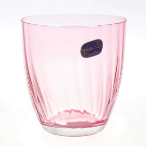 Набор стаканов для виски Арлекино Crystalex Bohemia 300 мл(6 шт) розовые farforhouse