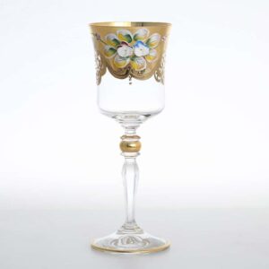 Набор бокалов для вина Bohemia Лепка прозрачная Золотая ножка farforhouse