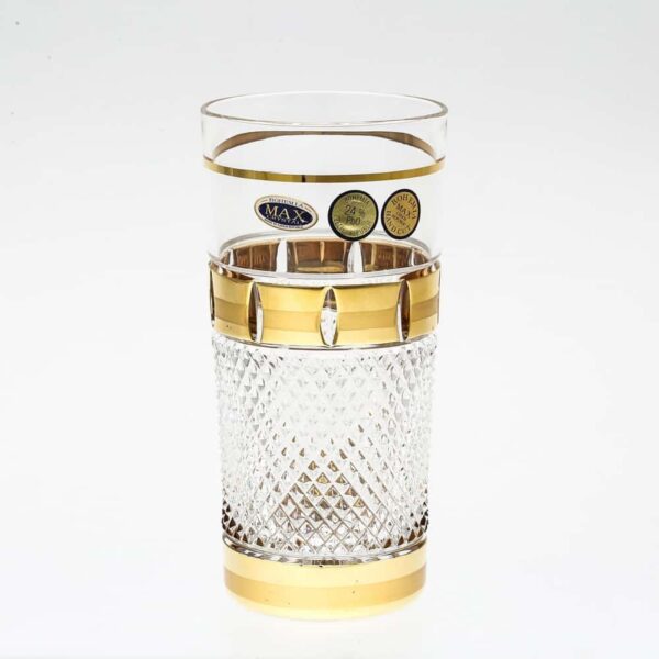 Набор стаканов для воды золотые окошки Bohemia Max Crystal 350 мл(6 шт) farforhouse