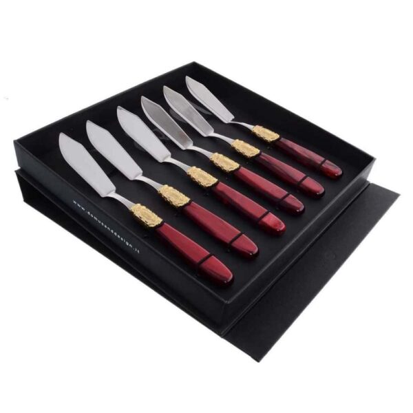 Набор столовых ножей для рыбы domus victoria gold (6 шт) farforhouse