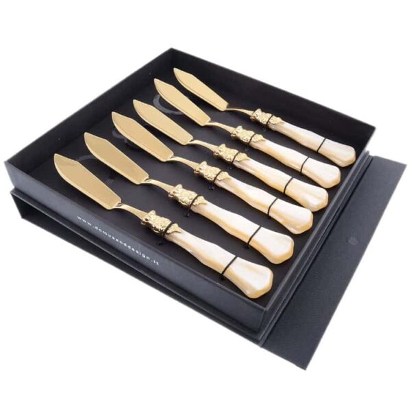 Набор столовых ножей для рыбы domus ginevra gold (6 шт) farforhouse