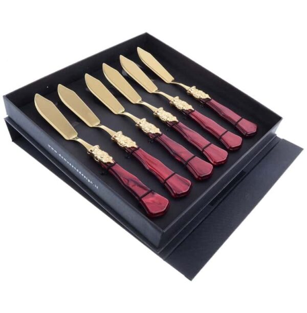 Набор столовых ножей для рыбы domus ginevra gold (6 шт) 44892 farforhouse