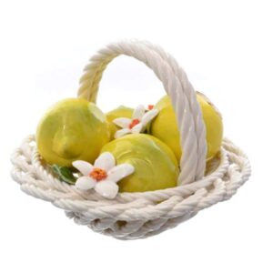 Корзина декоративная круглая Orgia с лимонами 20 см farforhouse