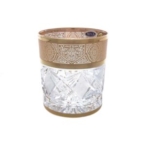 Набор стаканов для виски хрусталь с золотом Max Crystal 320 мл (6 шт) farforhouse