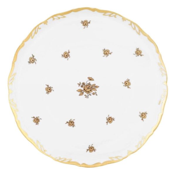 Тарелка для торта Queens Crown Золотая роза 30 см farforhouse