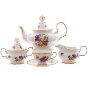 Чайный сервиз Queens Crown Мейсенский букет на 6 персон 15 предметов farforhouse
